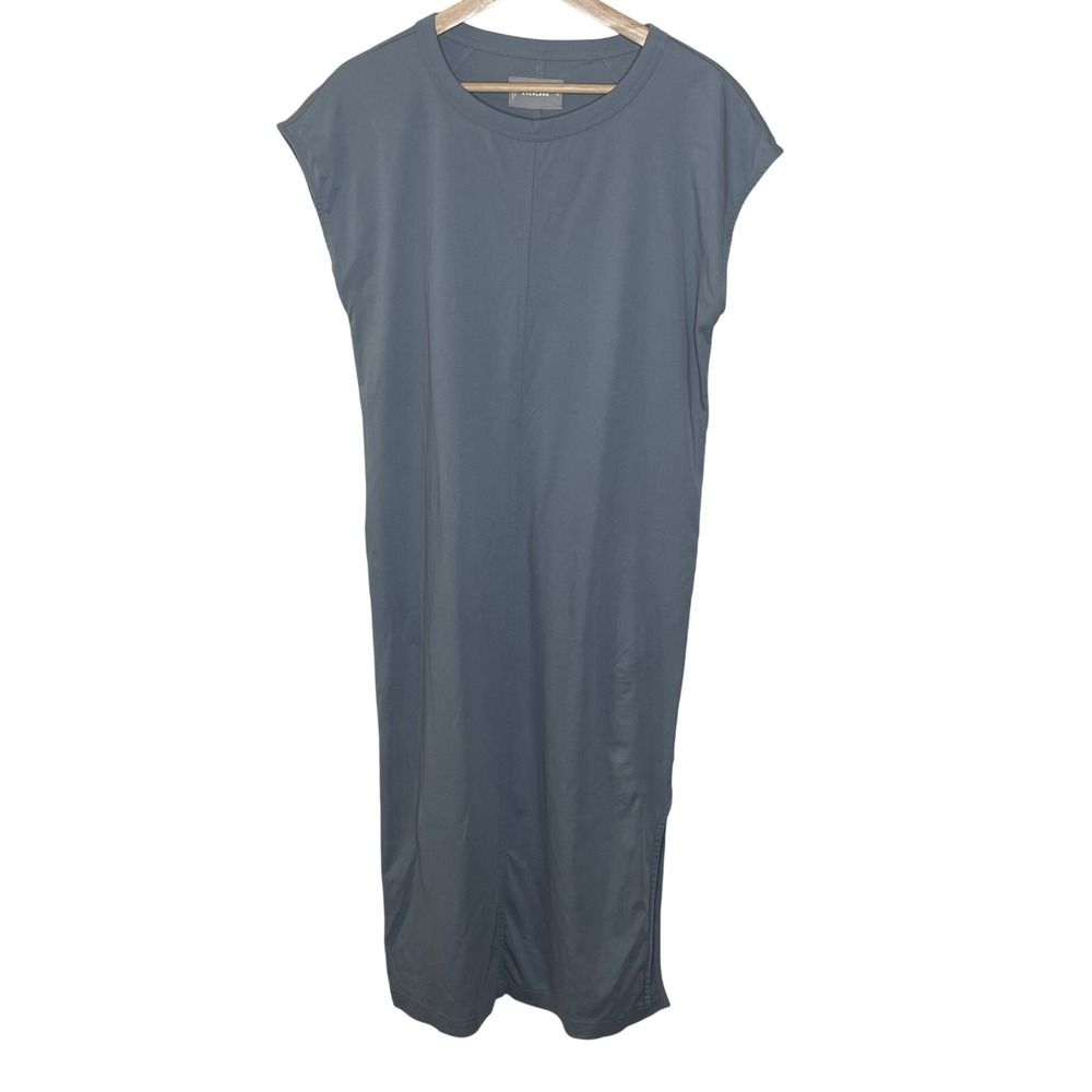 Everlane Womens Size M Gray 100% Cotton Knit‎ Midi T Shirt Dress